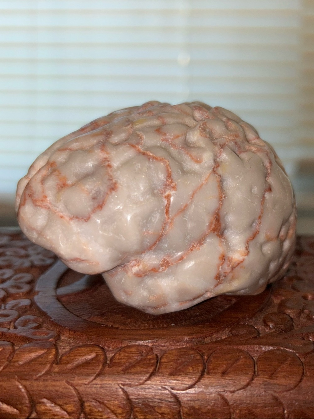 Red Network Crystal Brain Sculpture - Unique Home Accents